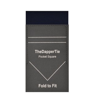 TheDapperTie - Men's Cotton Solid Color Rectangle Pre Folded Pocket Square on Card - 1 of 3