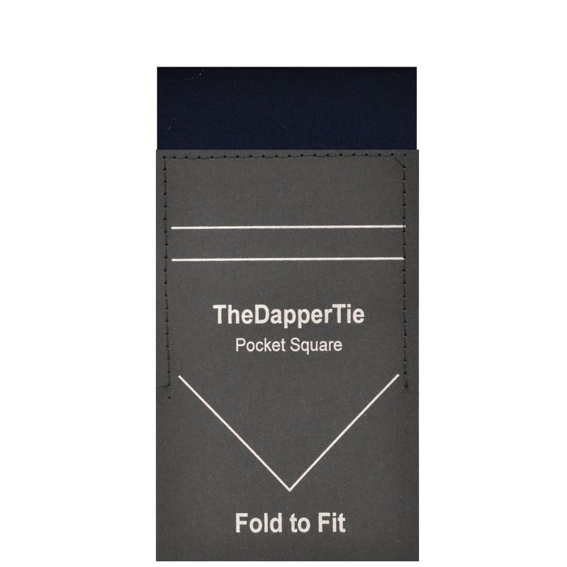 TheDapperTie - Men's Cotton Solid Color Rectangle Pre Folded Pocket Square on Card, 1 of 3