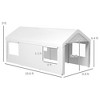10' x 20' Carport, Heavy Duty Portable Garage, with 4 Mesh Windows and 2 Doors - 3 of 4