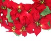 Puleo 24" Pre-Lit Battery-Operated Artificial Red Poinsettia Wreath - 4 of 4
