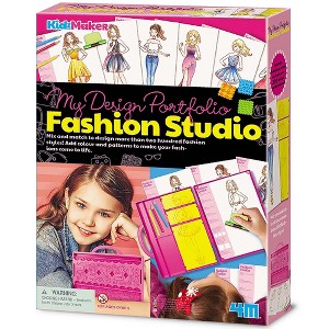 4M: KidzMaker Fashion Studio - Design & Draw Outfits, Arts & Craft Set - 1 of 4