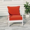 WestinTrends Avalon White Outdoor Modern HDPE Patio Club Chair with Deep Seat Cushions - 2 of 4