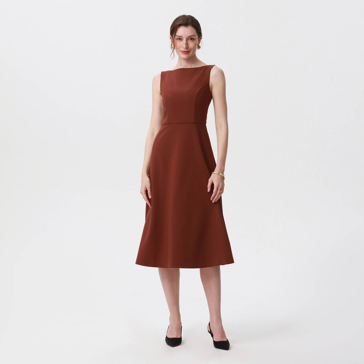 Women's Sleeveless Tailored Midi Dress - A New Day™ - thumbnail 5