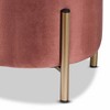 Thurman Velvet Metal Ottoman - Baxton Studio - 3 of 4