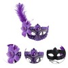 Unique Bargains Ostrich Feather Half Face Party Mask Purple 1 Pc - 3 of 4