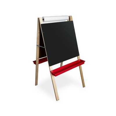 Adjustable Black and White Wood Easel with Paper Roll