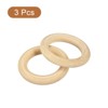 Unique Bargains DIY Crafting Natural Smooth Unfinished Wood Rings 3 Pcs - 3 of 4