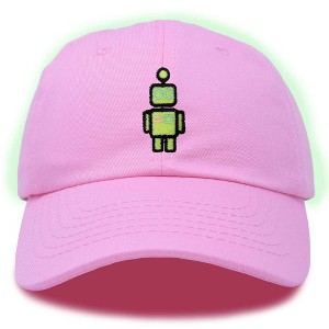 Dalix Robot Embroidered Glow in the Dark Retro Dad Hat Cotton Baseball Cap Adjustable Mens - 1 of 4