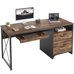 Bestier 55 Inch Industrial Office Computer Desk with Storage - 1 of 4