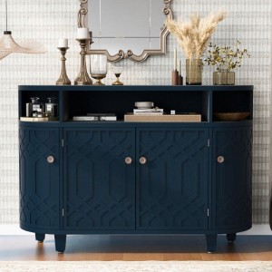 U-shape Storage Sideboard Wood Cabinet With Adjustable Shelf And 4 Doors,Atmospheric Console Table Load-bearing For Study, Corridors And Entrances - 1 of 4