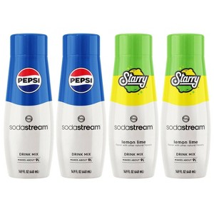 SodaStream Pepsi Starry Beverage Mix Variety Pack Drink Mix 14.9 fl oz/4pk: Soda Streamer Flavor Syrup, Low Sodium, Kosher - 1 of 4