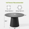 PexFix 46" Round Dining Table for 6 People Modern Pedestal Table with Fluted Cone Base & Wood MDF Top for Small Space Kitchen Dining Room Cafe Black - 4 of 4