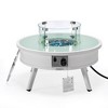 Leisuremod Walbrooke Outdoor Patio Aluminum Round Fire Pit Side Table with Lid and Fire Glass - 3 of 4