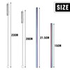 19Pcs Reusable Straws with Silicone Tips, Metal Drinking Straw Set with Travel Case and Cleaning Brushes, Extra Wide Boba Straws Tumblers Smoothies - image 3 of 4