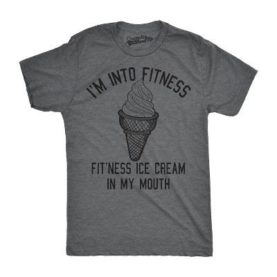 Mens Fitness Ice Cream In My Mouth T Shirt Funny Sweets Workout Desert Tee - Crazy Dog Men's T Shirt