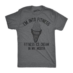 Mens Fitness Ice Cream In My Mouth T Shirt Funny Sweets Workout Desert Tee - Crazy Dog Men's T Shirt - 1 of 4