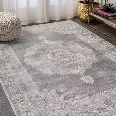 Rosalia Cottage Medallion 5'x8' Reversible Area Rug, Gray/Dark Gray