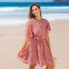 Women's Coral Floral Print Wrap Dress - Cupshe - 4 of 4