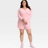 Women's Ribbed Long Sleeve Shirt and Shorts Pajama Set - Auden™ - 3 of 3