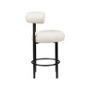 Meridian Furniture,Bordeaux Cream Vegan Leather Counter Stool, Set of 2 - 3 of 4