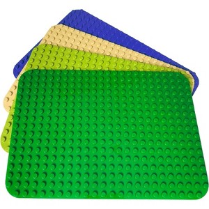 Apostrophe Games Large Building Block Baseplates - Green, Blue, Sand, Light Green 4pcs - 1 of 4