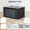 Wall Mount Network Cabinet with Glass Door - Steel Server Rack with Cooling Fan Holes & Lock for Router and WiFi Equipment - 4 of 4