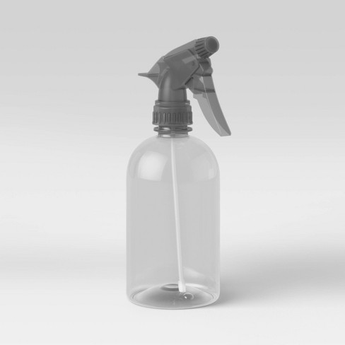 16 oz. Clear PET Spray Bottle with Blue & White Sprayer