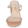 Allegra K Women's Rhinestone Instep Strap Block Heel Slide Sandals - 2 of 4