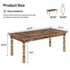 Resenkos Dining Table, Living Room Table,Wood Dining Table, 62” Kitchen Table with Carved Turned Legs for 4-6 People, - 3 of 4
