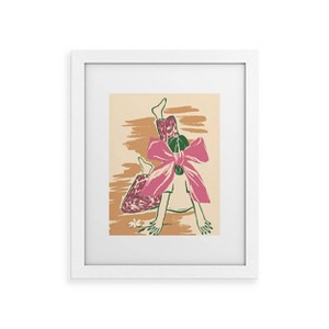  Deny Designs LouBruzzoni Girl with Pink Bow White Framed Art Print - 1 of 4