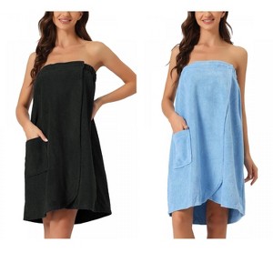 INSPIRE CHIC Women's 2 Pcs Bath Gym Towel Wrap with Shower Cap Spa Robe - 1 of 4