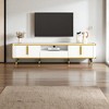 Luxury Minimalism TV Stand with Open Shelf for TVs Up to 85", Entertainment Center with Cabinets and Drawer, Modern Media Console for Living Room - 3 of 4