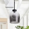 Modern Black Pendant Light with Smoked Glass Shade for Kitchen Island Dining Room Bar Lighting - 2 of 4