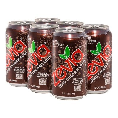 Zevia Ginger Root Beer Zero Calorie Soda - 6pk/12 fl oz Cans