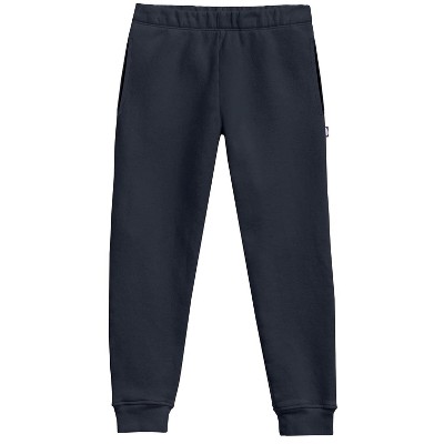 Image of City Threads USA-Made Fleece Cotton Soft Pocket Jogger for Boys and Girls | Black - 18-24M