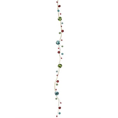 Sullivans Bell Garland 60"L Red, Blue & Green