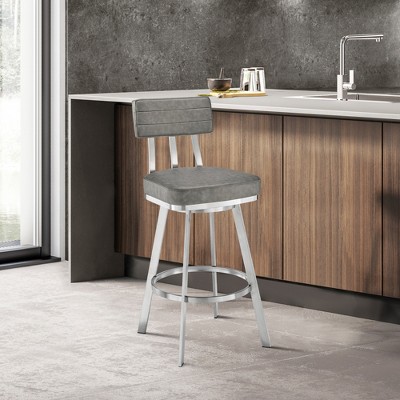 TOAOTBNBOB Armless Bar Stools Set of 2, Industrial Counter Height Bar Chair with Cozy Back, Modern Barstools for Kitchen Island