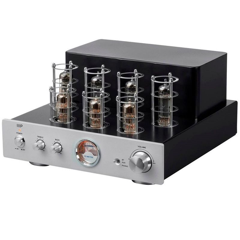 Monoprice Pure Tube Stereo Amplifier with Bluetooth  Line  and Phono Inputs, 1 of 8