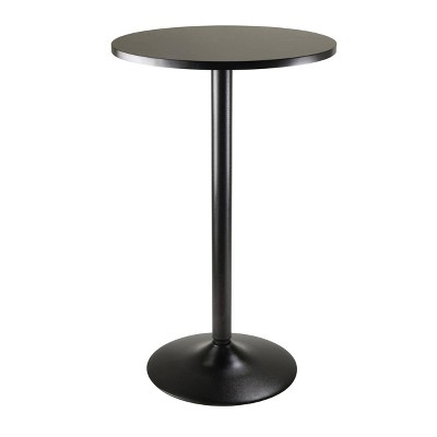 Black Round High Top Pub Table with 2 Stools