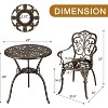 3-Piece Outdoor Bistro Set, Rust-Resistant Cast Aluminum Table and Chairs with Umbrella Hole - 2 of 4
