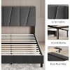 Homhougo Twin Size Bed Frame with Adjustable Headboard, Linen Upholstered Twin Platform Bedframe with Strong Wooden Slats, Easy Assembly, Grey - 4 of 4