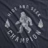 Mens Hide And Seek Champion T shirt Funny Bigfoot Tee Humor Cool Graphic Print - Crazy Dog Men's T Shirt - 2 of 4