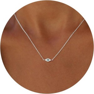 Gold Symbol Necklace for Women, 14K Gold Plated Infinity Star Evil Eye & Cross - 1 of 4