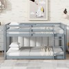 NicBex Twin/Twin Rubber Wood Bunk Bed with Safety Guardrails&Ladder,Grounded-Level Bunk Bed for Kids,Upper&Bottom Bed Platforms,400lbs Max - 2 of 4