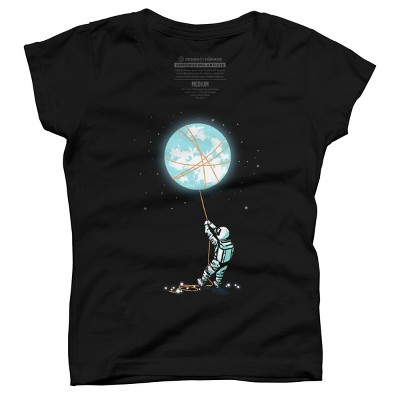 Girl's Design By Humans Moon catcher By radiomode T-Shirt