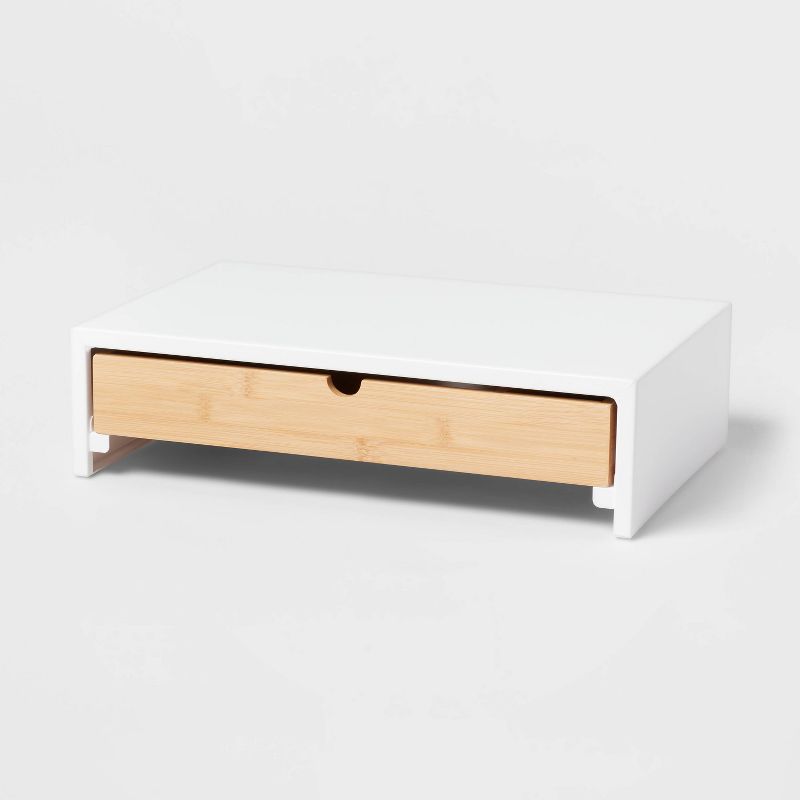 White Monitor Stand with Drawer - Brightroom&#8482;, 1 of 5