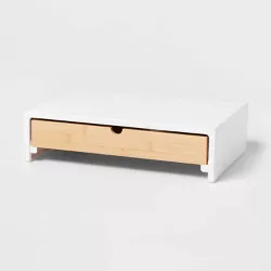 White Monitor Stand with Drawer - Brightroom™
