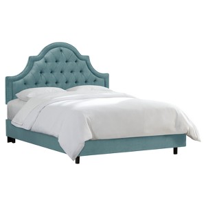 Bella High Arch Tufted Bed - Twin - Regal Colonial Blue - Skyline Furniture
