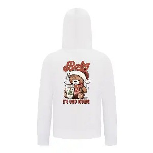 Everyday Kids Christmas Collection Baby It’s Cold Outside Zip Up Hoodie – Holiday Sweatshirt - White - 1 of 1