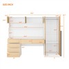 2 Door Wooden Storage Desk Wardrobe for Bedroom with Shelves and Drawers - 3 of 4